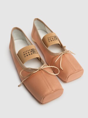フラットシューズ MM6 MAISON MARGIELA ANATOMICAL SATIN BALLERINA MM6 MAISON MARGIELA Anatomic Pink Satin Ballerinas New