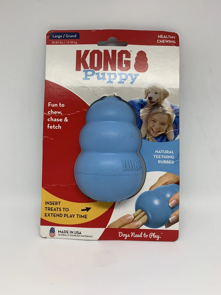 KONG Puppy Large Teething Chew Toy Treat Dispenser Rubber Blue