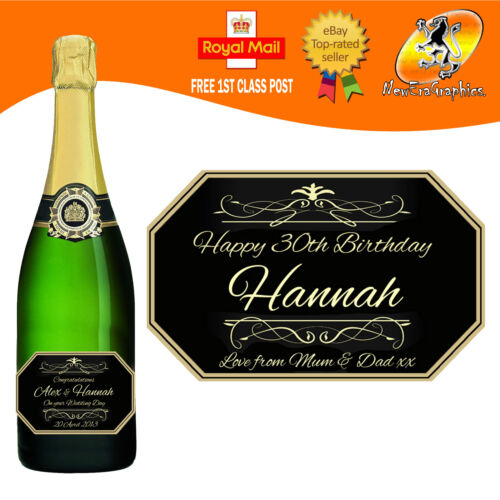 PERSONALISED CHAMPAGNE BOTTLE LABEL BIRTHDAY ANY OCCASION GIFT - Afbeelding 1 van 5