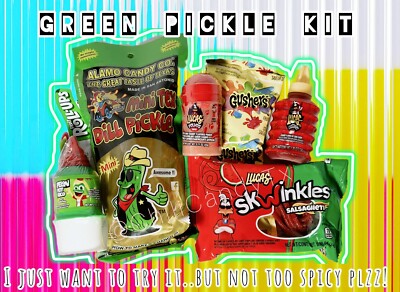 OG Green Pickle Kit with Mexican Candy & variety of extra free candy! Snacks!