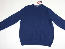Chaps Men's Crewneck Sweater Size XL NWT Navy Blue 100 Cotton Pullover