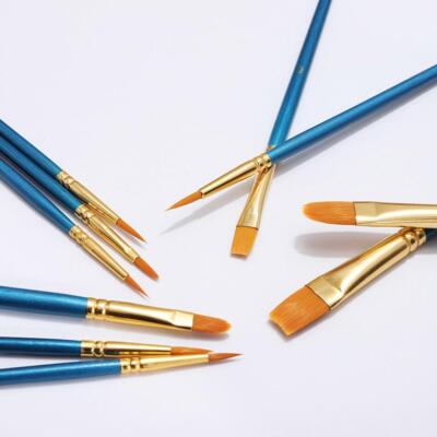 10Pcs Art Paint Brush Artist Brushes Set Fine Pointed Color US