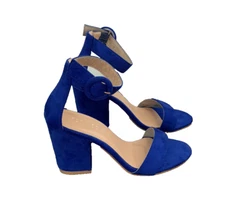 Top Moda blue 3.5 inch heel sandal size 5