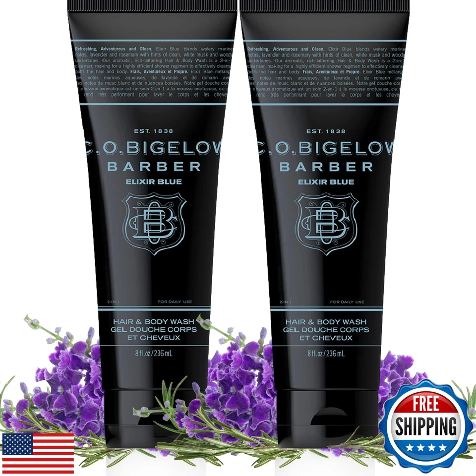 C.O. Jabón corporal y cabello Bigelow para hombre elixir azul, no. 1604, 8 fl oz, Laven Foto 2 de 4