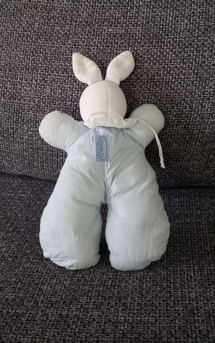 B1 Doudou Peluche Lapin Collerette Bleu Blanc Moulin Roty 30 cm Vite Un Câlin - Picture 2 of 3