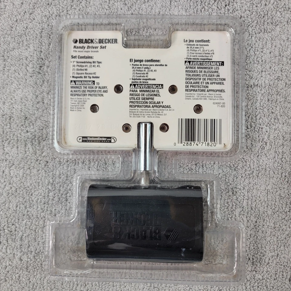 Black & Decker 71-820 7PC 7 Piece Handy Driver Bit Set With Storage Case *New* - Image 4 of 4