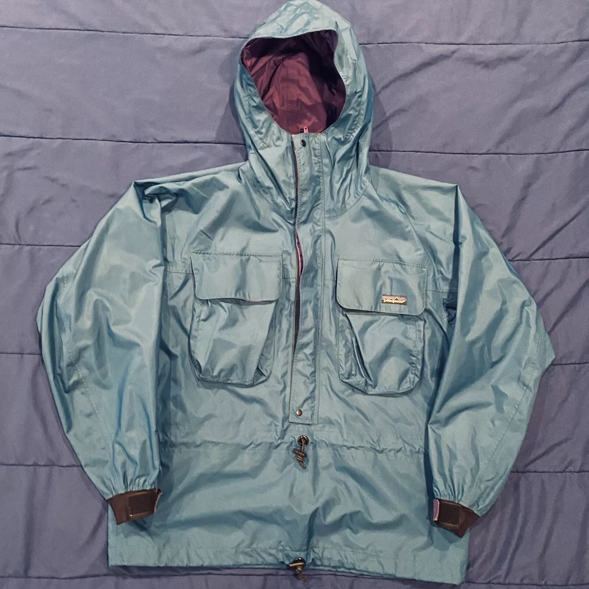 Vintage 90s Patagonia Fly Fishing SST Blue Nylon Anorak Jacket Mens Size XL