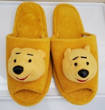 Brown Bear Yellow Orange Boy's Girl's Stuffed Bear Slippers Soft Shoes