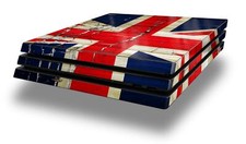 Skin for PS4 Pro Console Painted Faded Cracked Union Jack British Flag
