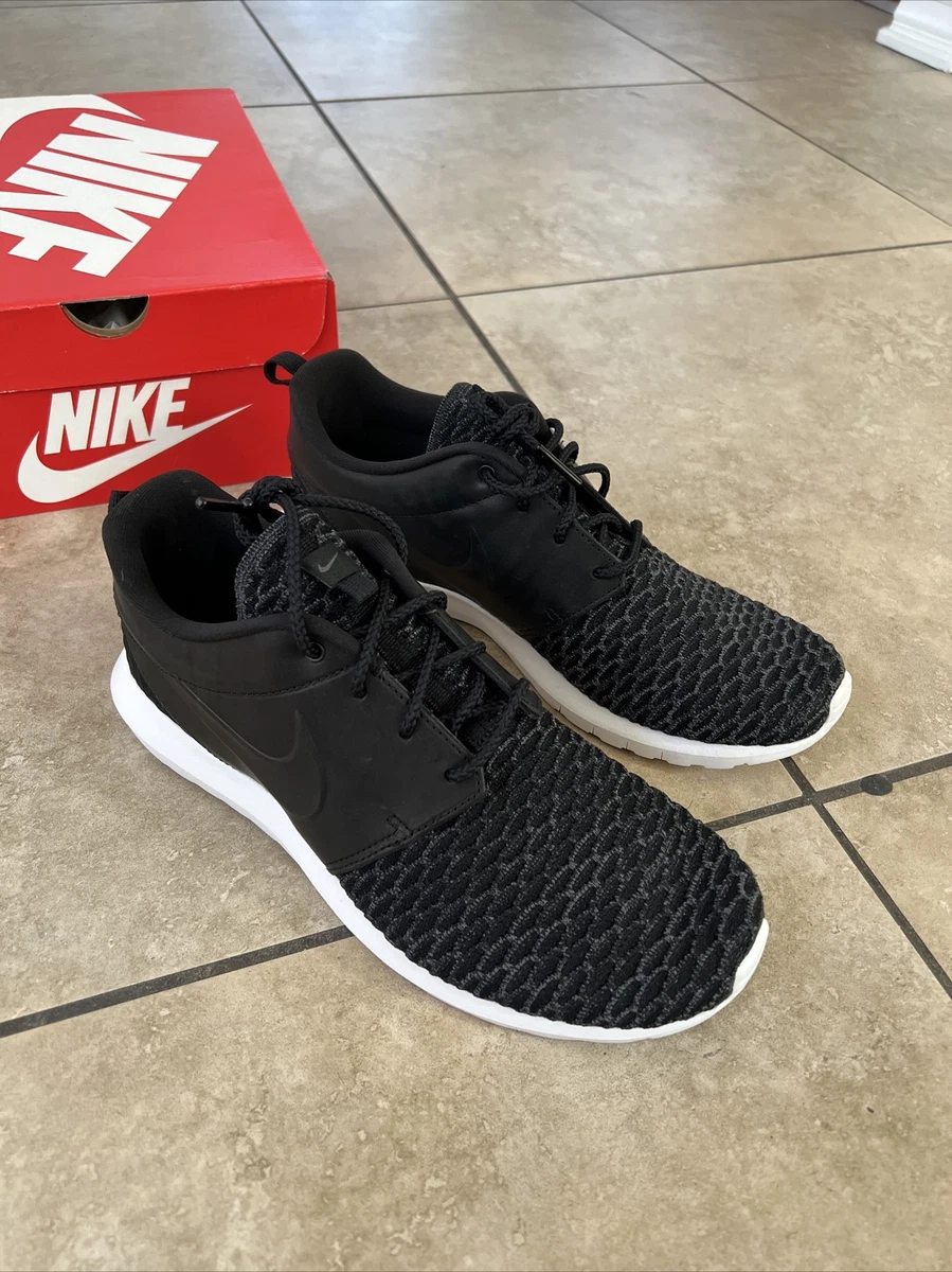 Nike Roshe Run Flyknit Black White 746825 001 Mens Running