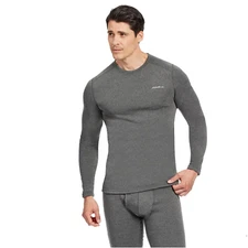 Eddie Bauer Base Layer Set Long Sleeve Shirt Top & Pants Grey Mens Size S