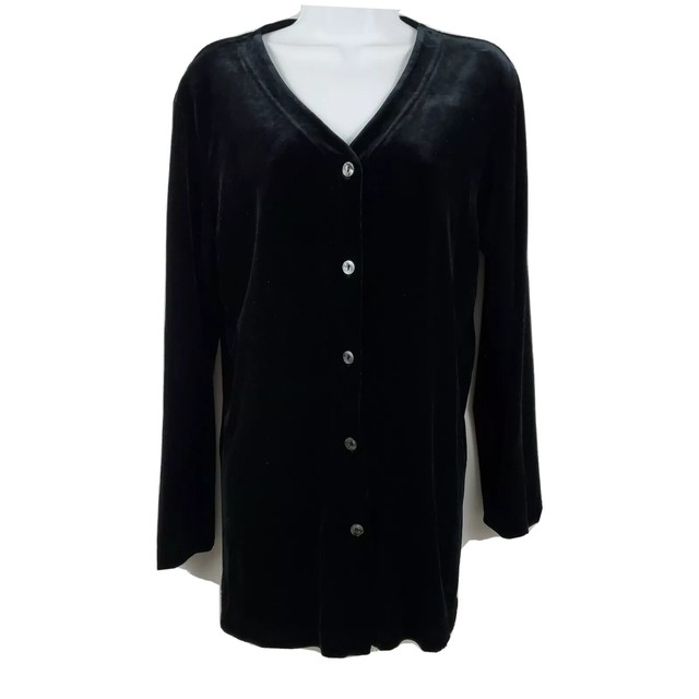 velvet button down tunic