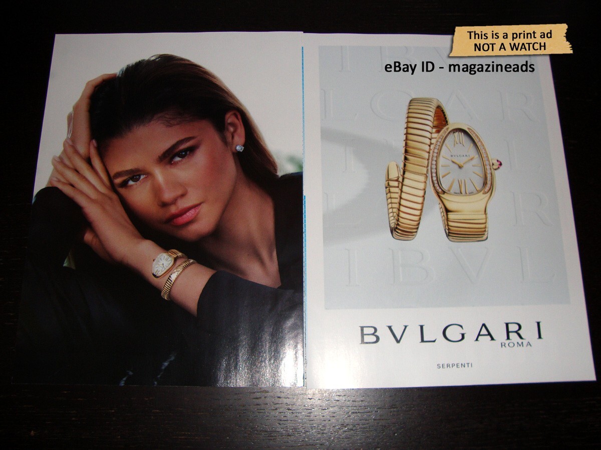 BVLGARI Luxury Watches 2-Page PRINT AD 2022 ZENDAYA Serpenti