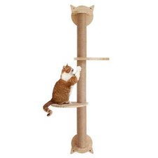 Hot 41In Cat Tree with Scratching Posts 2Perches Platforms Mounted Sisal Hammock