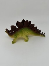 STEGOSAURUS DINOSAUR TOY HTF REALISTIC -7In-Rubber GREEN WITH BROWN  .90