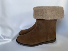 G.H. Bass Women  s ARIA Chestnut Brown Suede w/Faux Fur Boots   Size 8  NEW