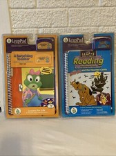 Leapfrog LeapPad Preschool-3rd Interactive Book And Cartridge Lot Of 2 Ages 4-8
