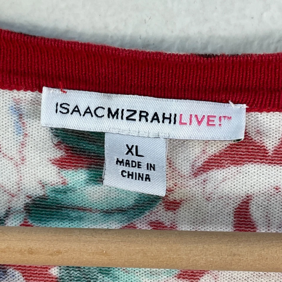 Suéter cárdigan Isaac Mizrahi Live para mujer XL floral manga larga abotonada Foto 3 de 4