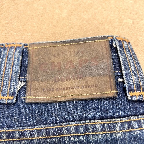 Vintage Chaps Jeans Mens 36x30 Blue Denim Carpenter Fit Wide Leg Utility Pockets - Picture 5 of 17