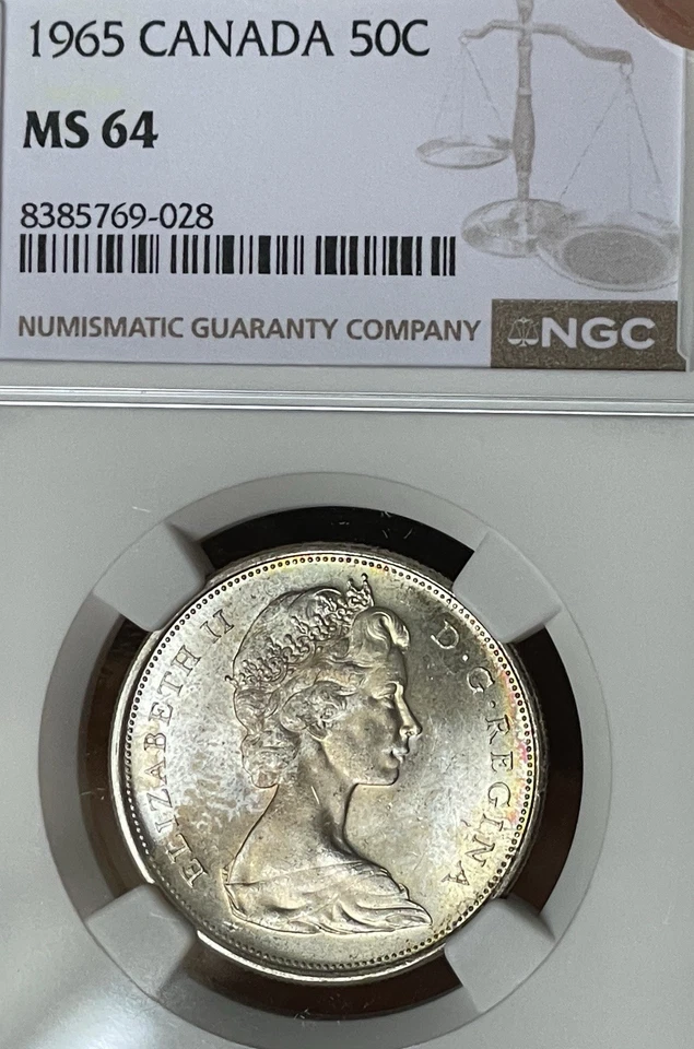 1965 canada 50 cents Ngc Ms64 - Image 2 of 3