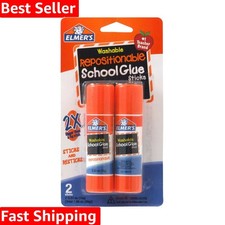 Repositionable Washable School Glue Stick, 0.53 Ounce, 2 Count