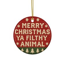 Merry Christmas Filthy Animal Ceramic Christmas Holiday Ornament