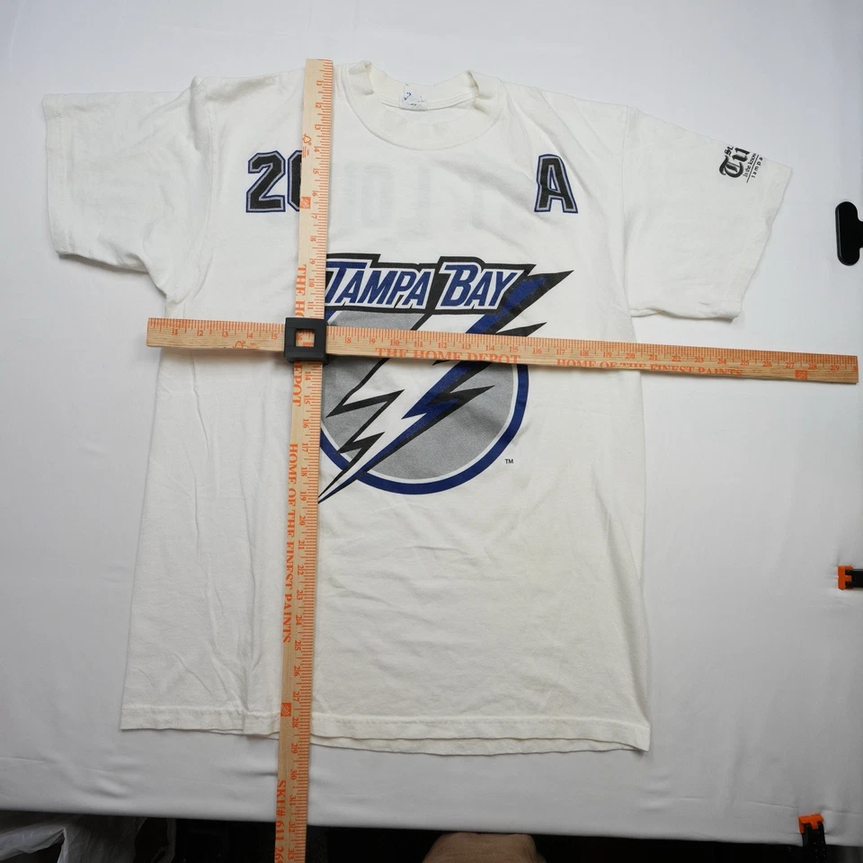 Camiseta de hockey sobre hielo Tampa Bay Lightning Anvil para hombre L blanca 26 Martin St Louis Foto 3 de 4