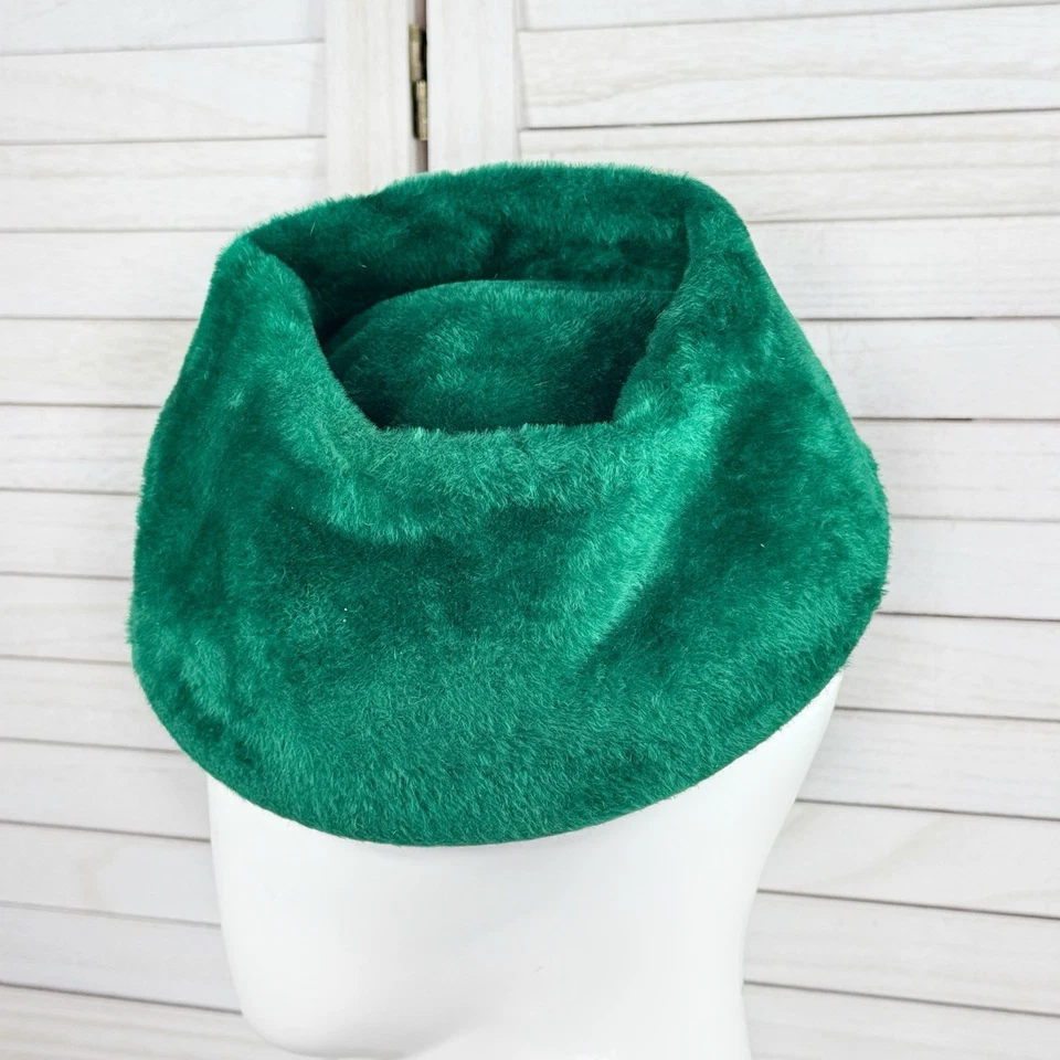 Sombrero Pastillero Vintage Piel Sintética Verde Retro MCM 60s Iglesia Mujeres Unión Foto 2 de 4