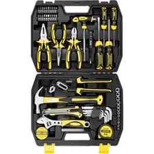 62-Piece Homeowner Tool Set with Wrench Pliers Screwdrivers and Repair Tools Kit