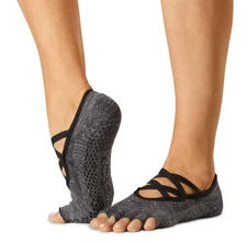 Toesox Elle Strappy Grip Socks Yoga Pilates Dance Multiple Colors, S or M