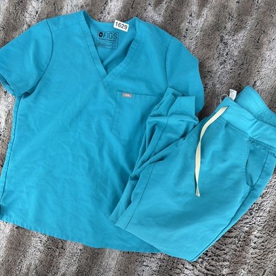 Figs Womens Scrub Set Medium Zamora Joggers Pants Small Catarina Top Teal Lagoon