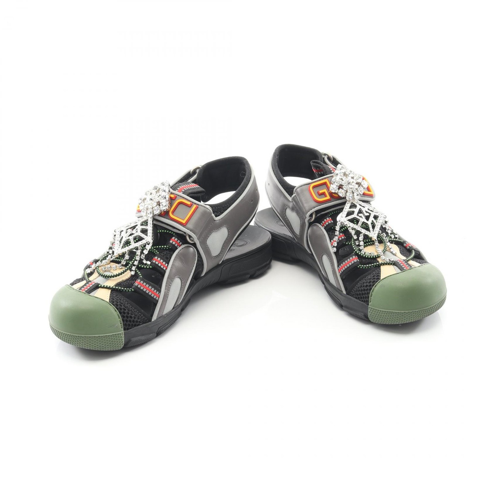 GUCCI Sandals Shoes Fabric Women's Multicolor 571557 thumbnail 3