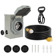 50AMP Generator Cord and Power Inlet Box, NEMA SS2-50P Pre-Drilled Generator Pow