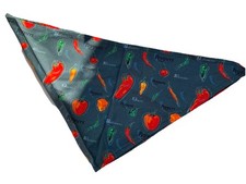 CHEFS NECKERCHIEF BANDANA LARGE BLUE FUN CHILLI PEPPERS DESIGN 100% COTTON NEW