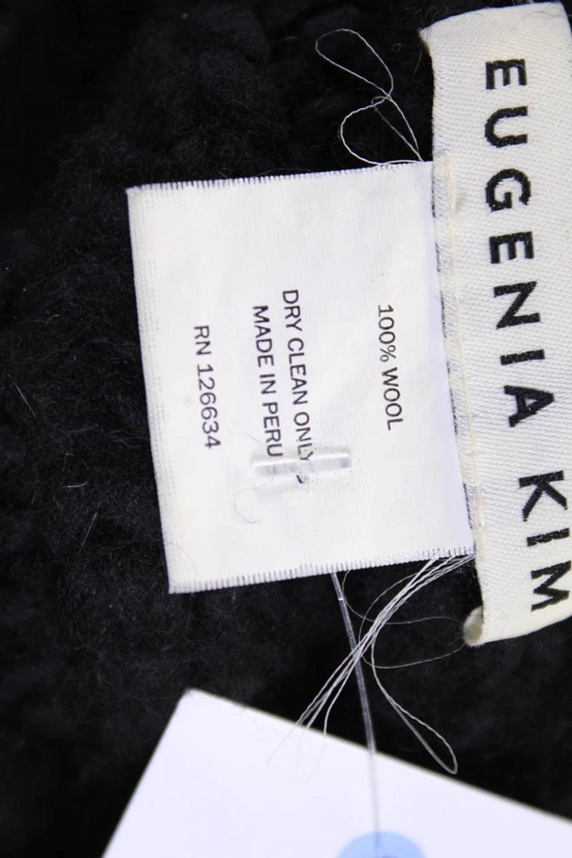 Eugenia Kim Womens Woven Knit Pull On Headband Black Wool - Image 4 of 4