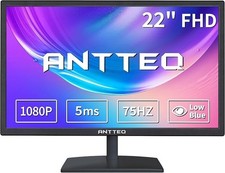 Antteq 22 Inch Computer Monitor, 1080P FHD 75Hz Desktop Business LED Monitor