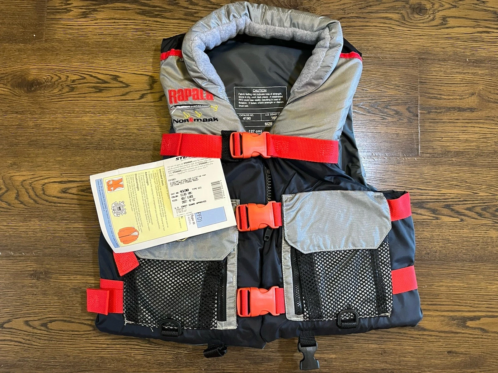 RAPALA Branded Stearns Fishing Life Jacket Vest #4190 - XL (48"-50") Type III