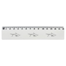 'Hammerhead Shark' White Plastic Ruler RL010263 