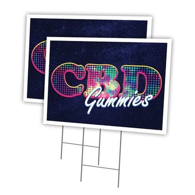 CDB Gummies Multi-Pack of Yard Signs & Stake Plastic Coroplast Medical Oil Dispe
