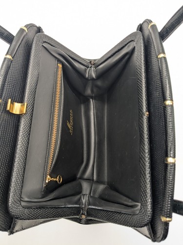 Vintage Meyers USA Lizard Skin Black Handtasche Abendtasche - Bild 6 von 15