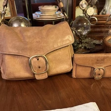 Coach Bleeker C0869-12405 Cowhide Front Pockets Flap Shoulder Bag & Wallet