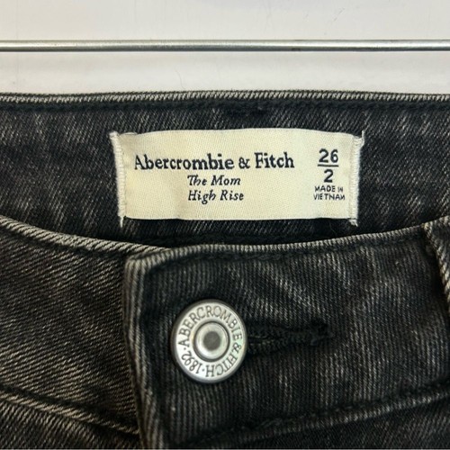 Abercrombie & Fitch The Mom High Rise Curve Love Black Denim Jeans Gr. 26/2 - Bild 5 von 9