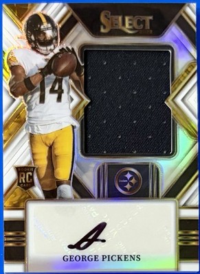 2022 Panini Select George Pickens White Prizm RPA #d /75 RC Patch Auto