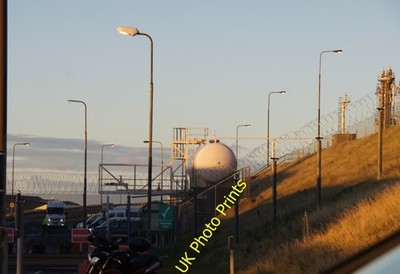 Foto 6x4 Sicherheitszaun am Sullom Voe Terminal Laxobigging Razorwire-Top c2016