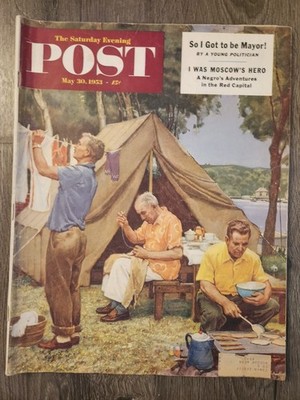 Saturday Evening Post Magazine - May 30, 1953 - Mead Schaeffer - 3 Gen Camping