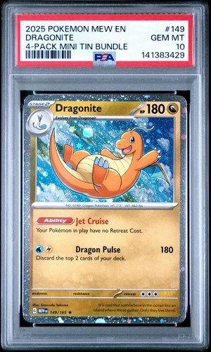 Dragonite Pokemon 151 Cosmos Holo Sam's Club Exclusive 149/165 PSA 10!
