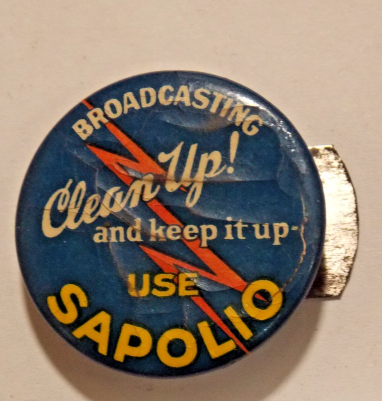 RARE Sapolio Soap Advertising Celluloid Tin Clicker Toy