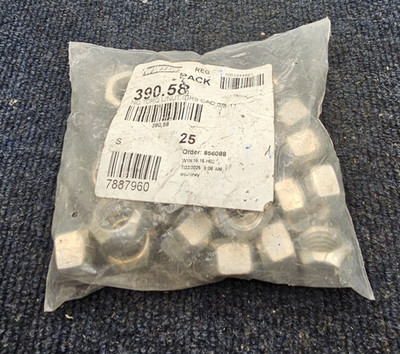 (QTY 25) WINZER 390.58: 5/8-11 Cadmium & Wax Gr 8 Prevailing Torque Top Lock Nut