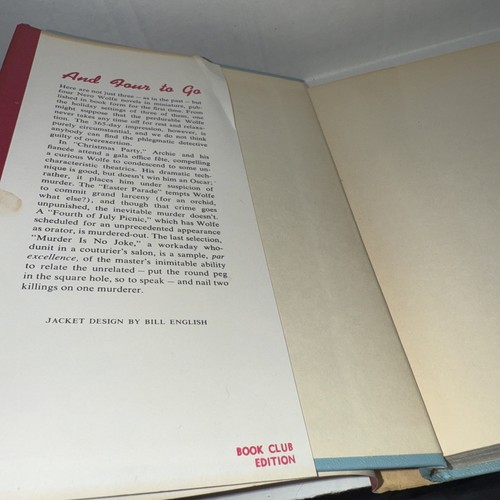 And Four To Go A Nero Wolfe Novel by Rex Stout 1958 HCDJ Book Club Edition - Picture 2 of 5