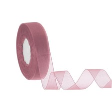 Organza Ribbon 1 Inch 50 Yards Sheer Ribbons for Gift Wrapping, Light Brown